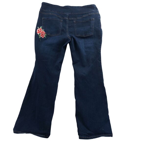 The Pioneer Woman Women Jeans Size XL Bootcut Leg Pull On Blue Denim Embroidered - Picture 2 of 15